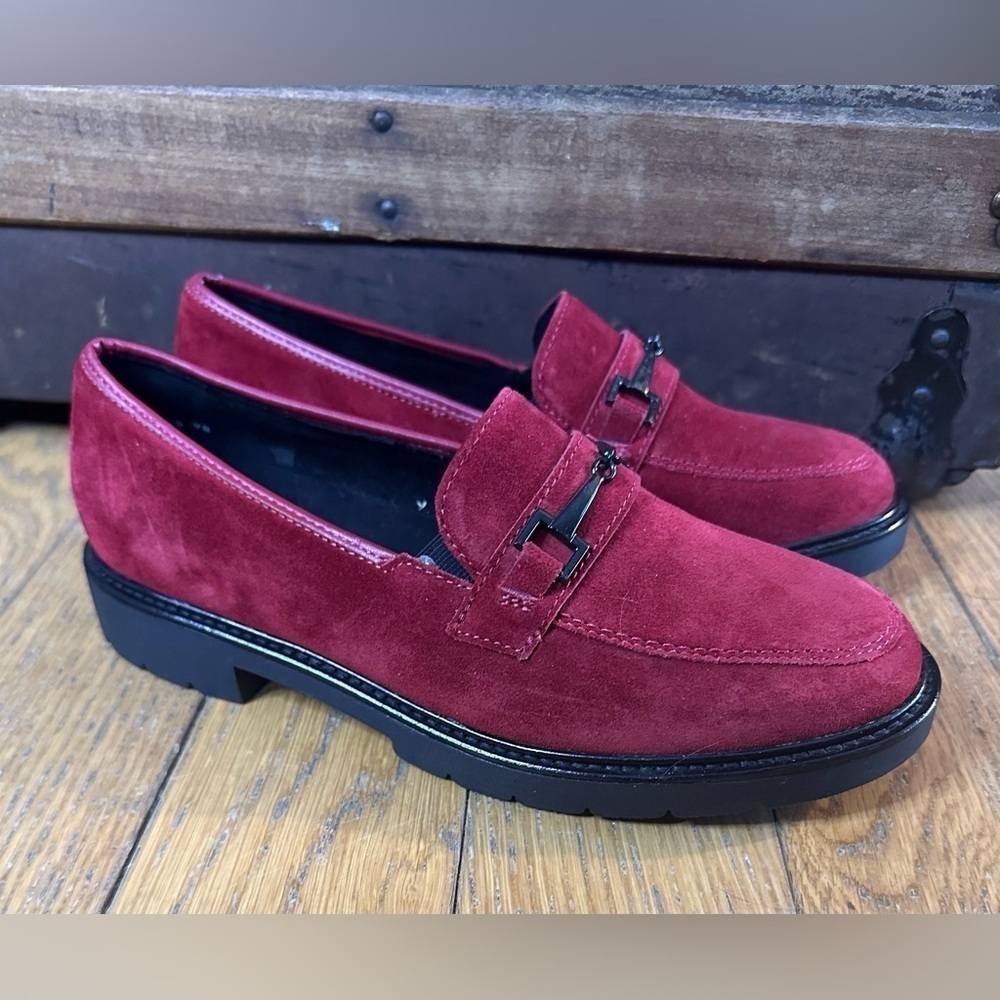 NWOB ARA High Soft - Women’s Red Suede Slip On Loafers - Size 37 (US 6.5)